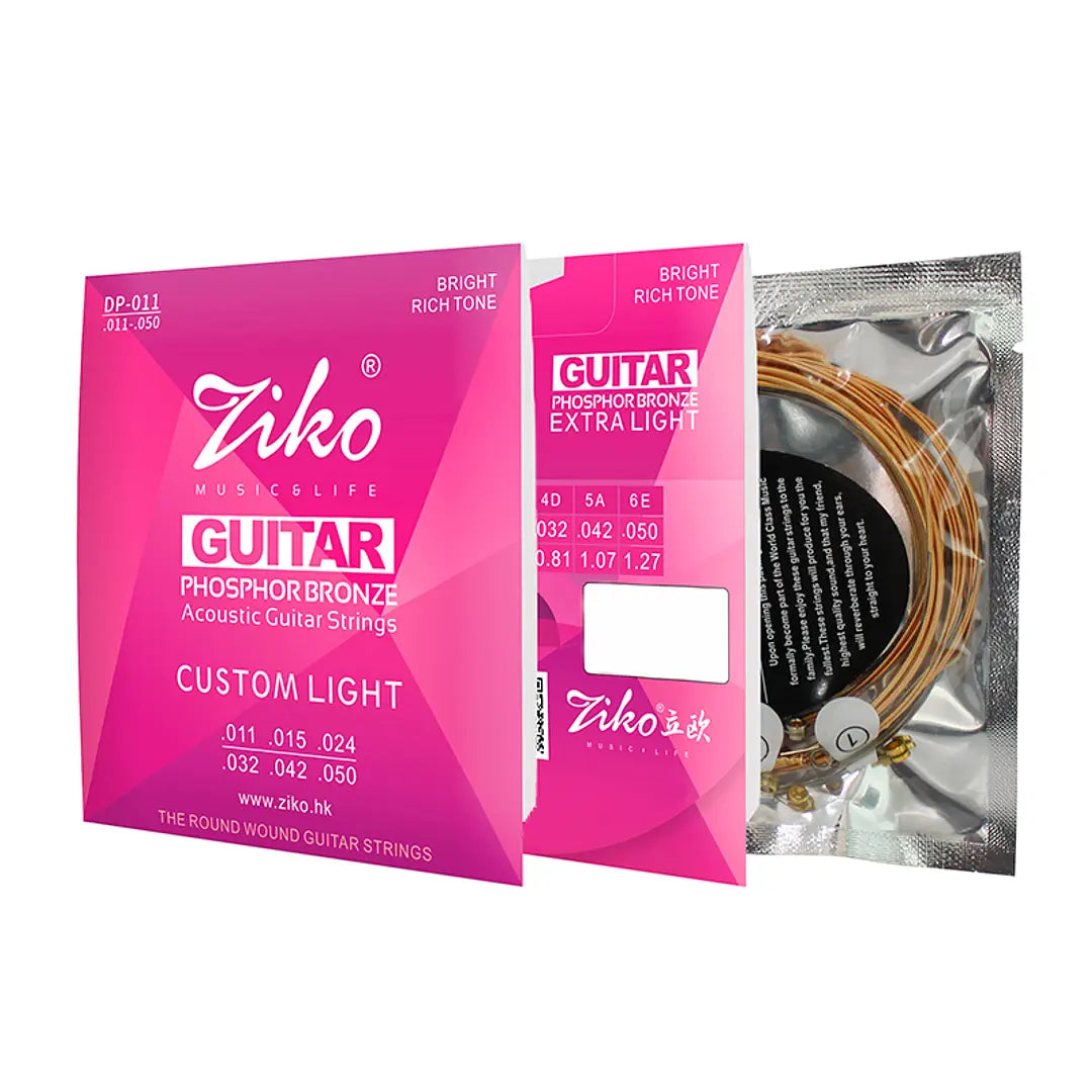 Cuerdas Guitarra Acústica Ziko .11 DP-011 Phosphor Bronze
