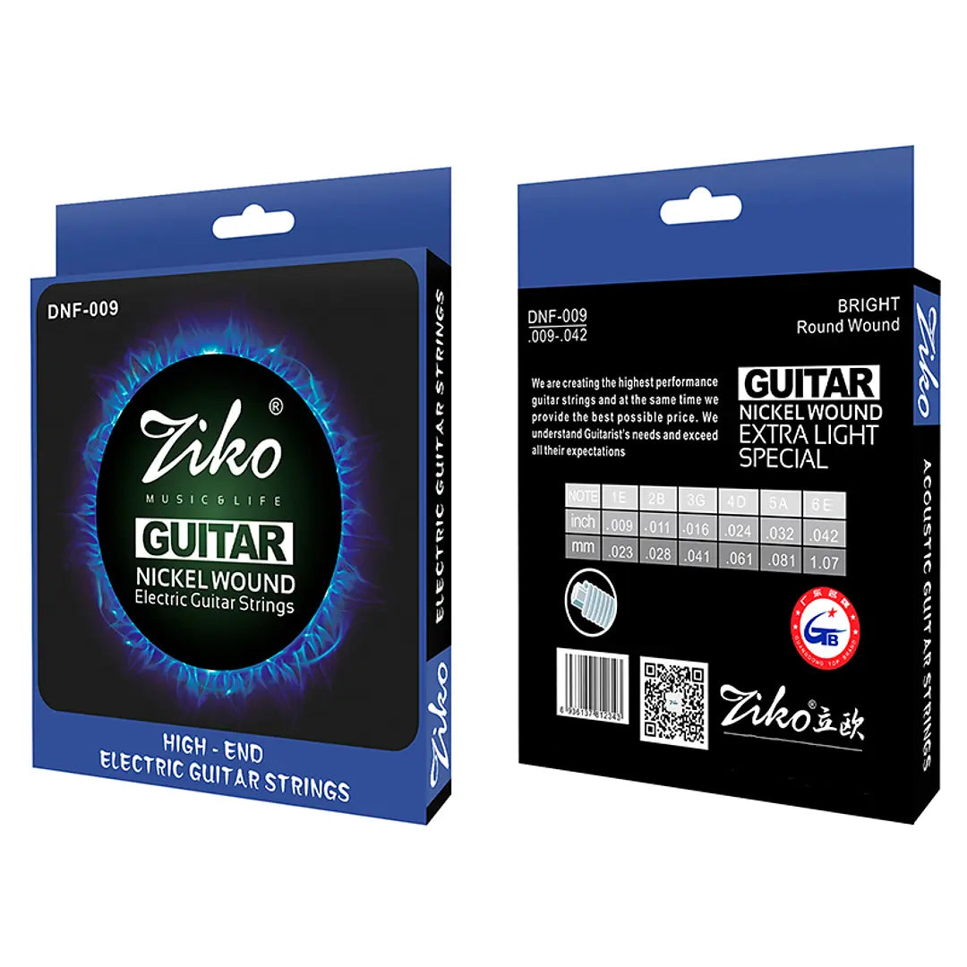 Cuerdas Guitarra Eléctrica Ziko .09 DNF-009