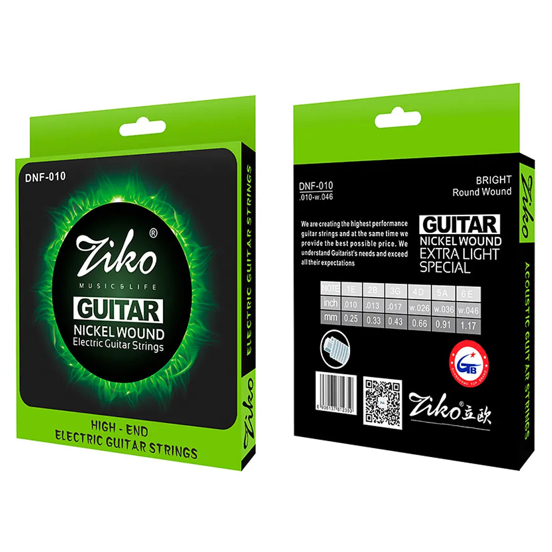 Cuerdas Guitarra Eléctrica Ziko .10 DNF-010