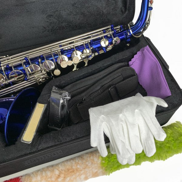 Saxofón Alto Vivaldi Azul con llaves niqueladas YWAS-07BLU