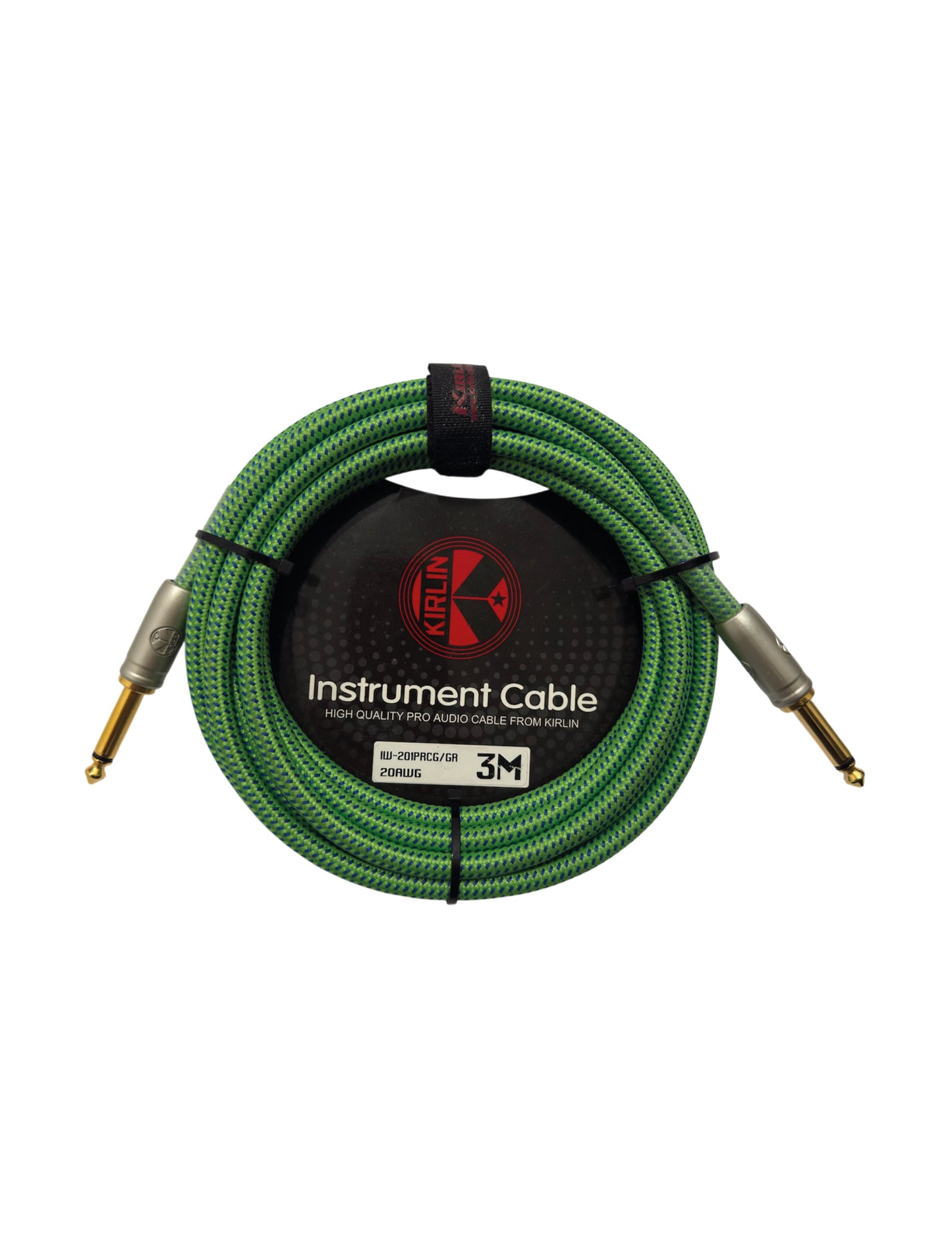Cable de Instrumento Kirlin 3 metros IW-201PRCG-3M-GR (VERDE TRENZADO)