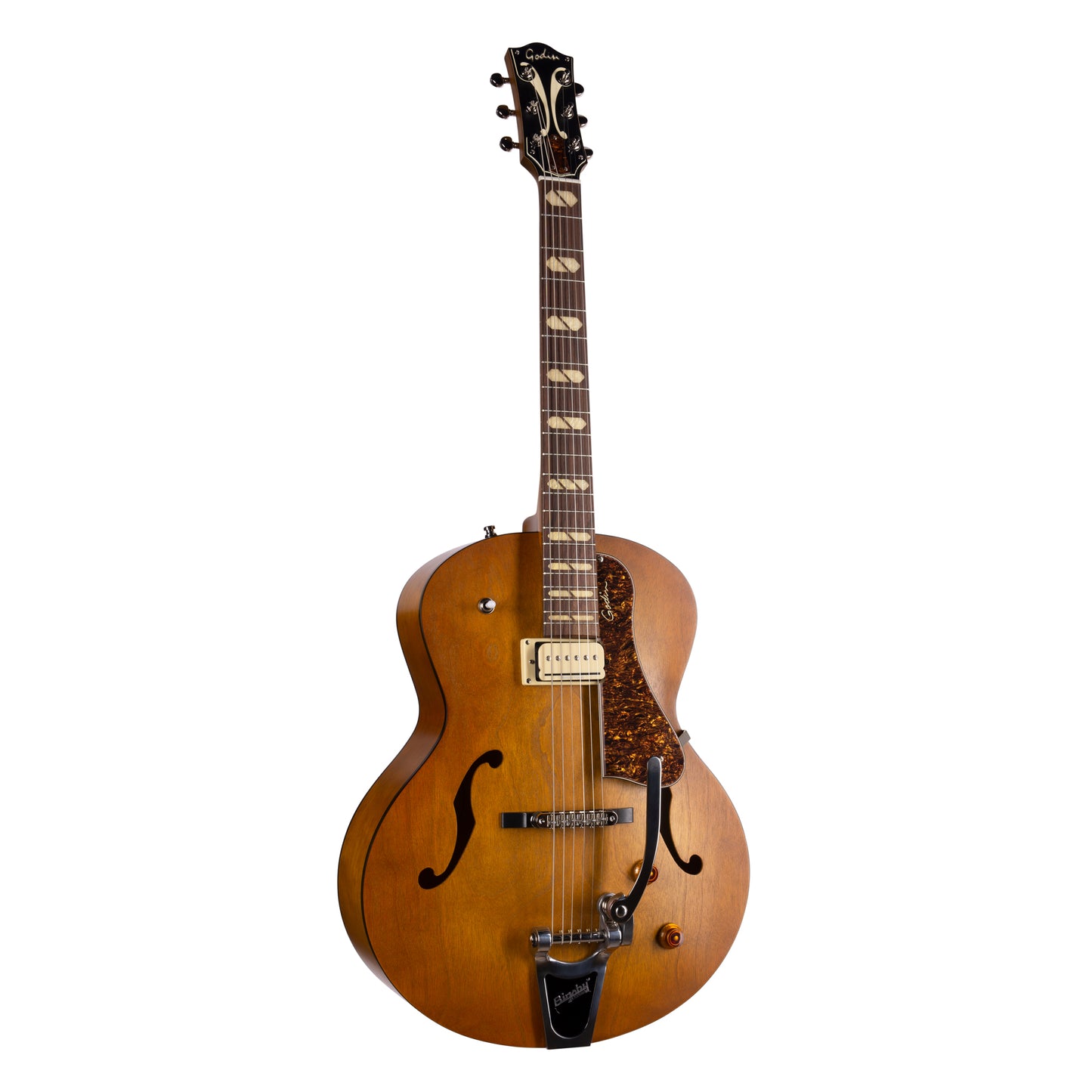 Guitarra Eléctrica Godin 5th Avenue Jumbo P-Rail Harvest Gold 051502
