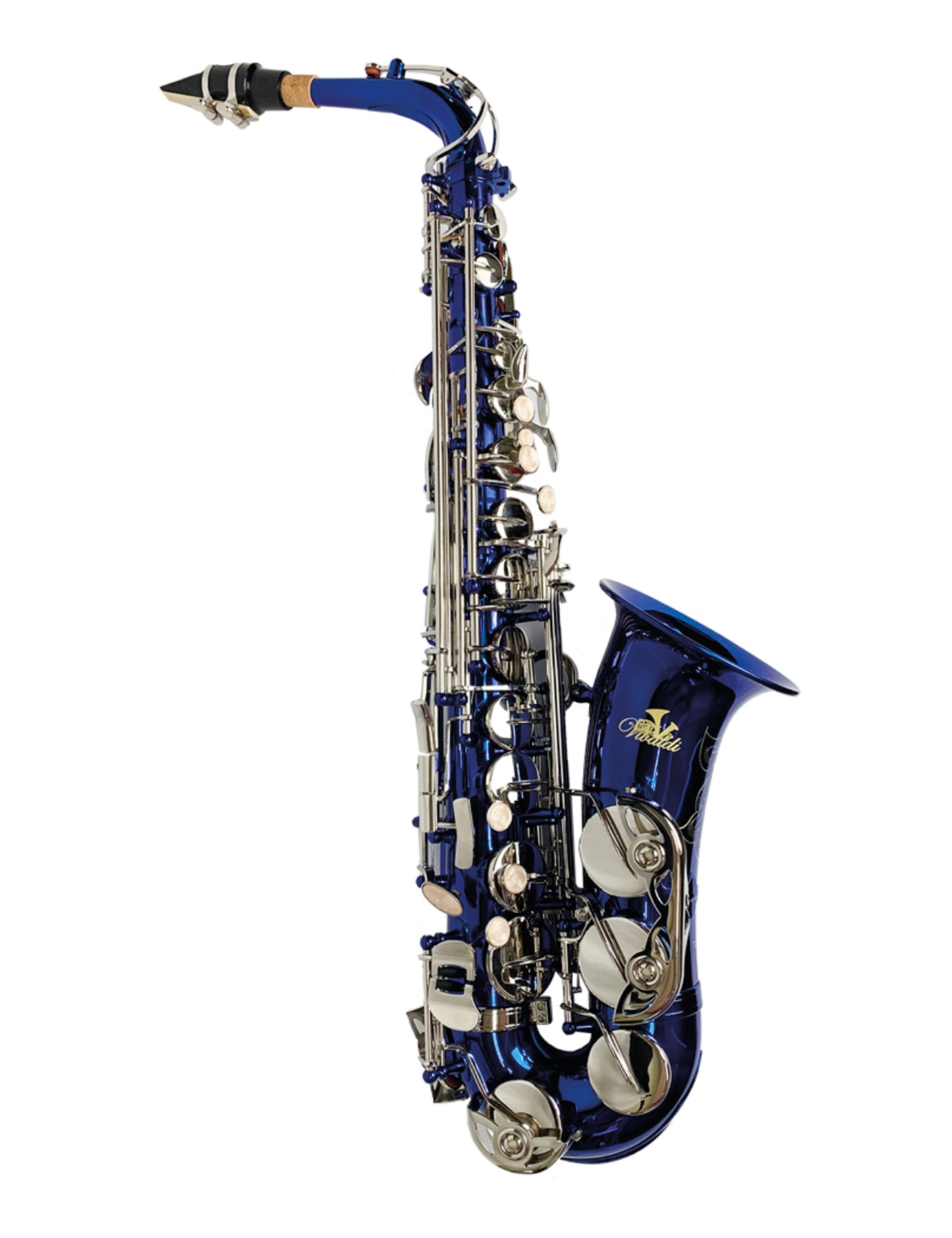 Saxofón Alto Vivaldi Azul con llaves niqueladas YWAS-07BLU