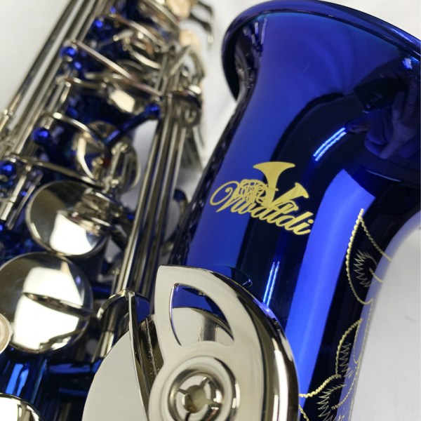 Saxofón Alto Vivaldi Azul con llaves niqueladas YWAS-07BLU