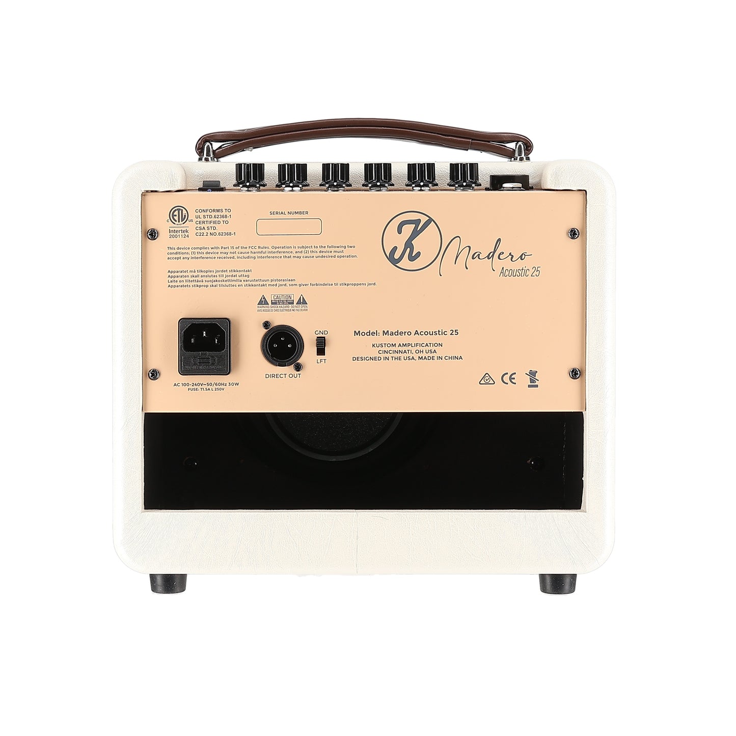 Amplificador para guitarra Acústica KUSTOM Madero 25 watts