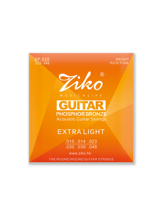 Cuerdas Guitarra Acústica Ziko .10 DP-010 Phosphor Bronze