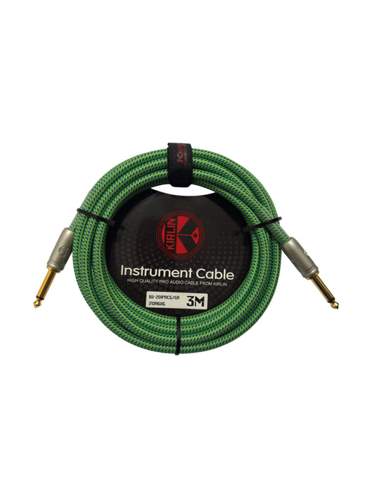 Cable de Instrumento Kirlin 3 metros IW-201PRCG-3M-GR (VERDE TRENZADO)