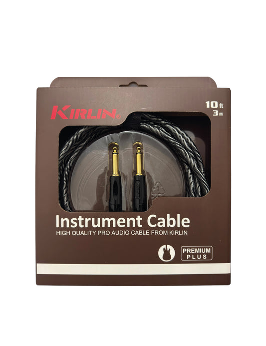 Cable de Instrumento Kirlin 3 metros PREMIUM PLUS IWB-201BFG-3M-WBW (NEGRO)