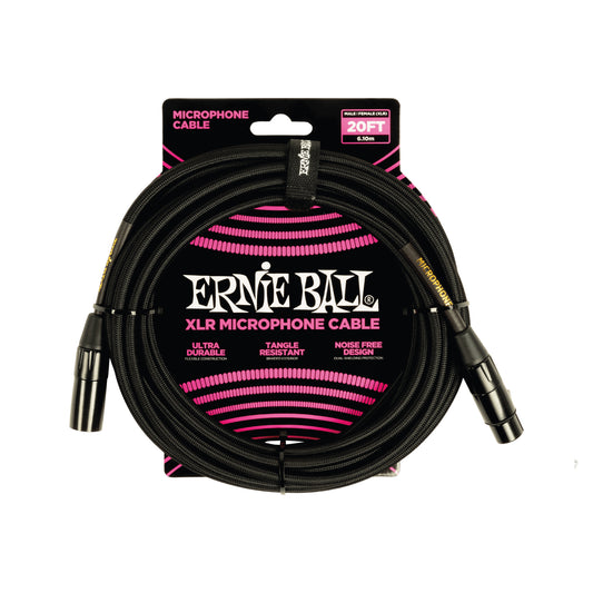 Cable de Micrófono Ernie Ball braided (Black) 6.10 metros 6392