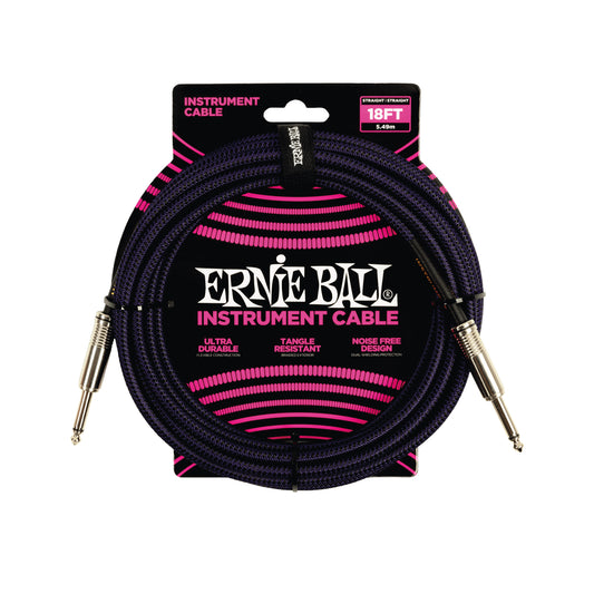 Cable de Instrumento Ernie Ball Purple/Black 6395 5.49 metros
